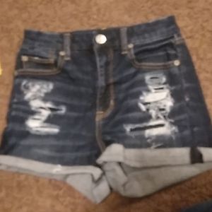 American Eagle high waist curvy shorty shorts